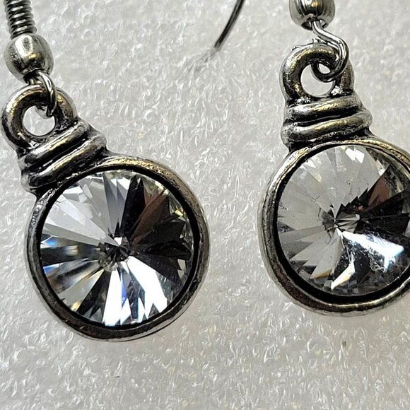 Clear Crystal Drop Earrings - Picture 5 of 11